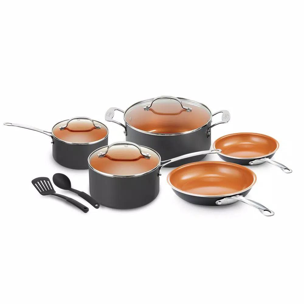 Gotham Steel 10-Piece Ti-Ceramic Nonstick Cookware Set with Utensils