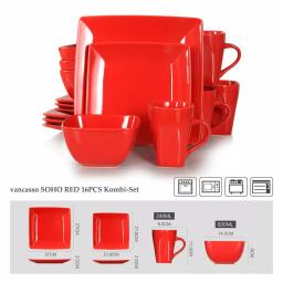 Boyel Living 16-Piece Modern Red Porcelain Dinnerware Set, Service for 4 thumbnail 8