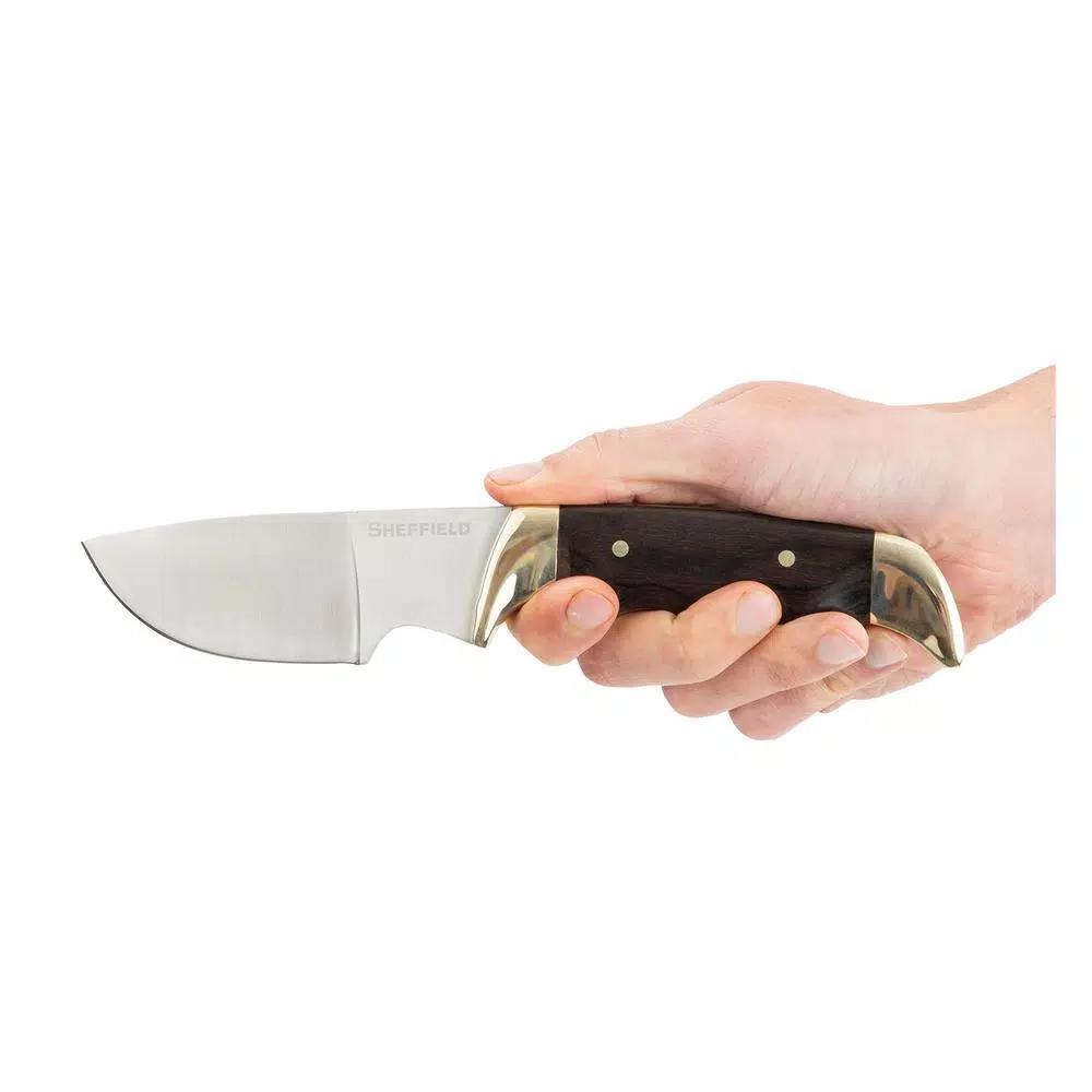 Sheffield Timber Series Big Pakka 4.5 in. Drop Point Fixed Blade Hunting Knife