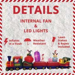 Fraser Hill Farm 6 ft. Santa on Christmas Express Inflatable Holiday Decoration thumbnail 3