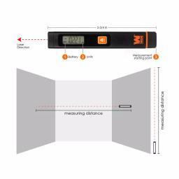 WEN Pocket Laser Distance Measure, 32 ft. Range, Pen-Style Digital Range Meter thumbnail 2