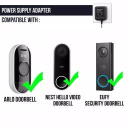Wasserstein 8.2 ft. Power Supply Adapter for Google Nest Hello, Eufy, and Arlo Video Doorbells thumbnail 7