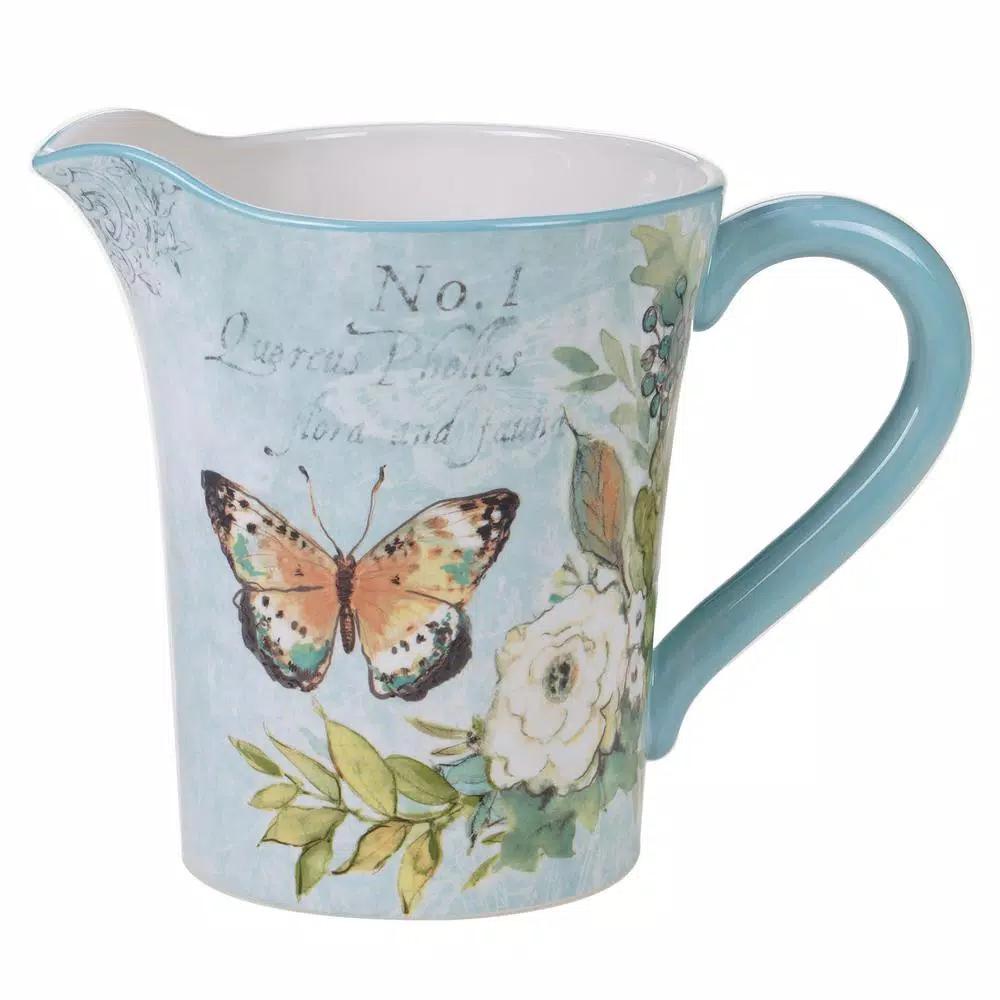 Certified International Nature Garden 104 oz. Earthenware Pitcher, Multicolored