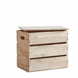 ORE International Mid-Century Modern Natural Wood Storage Box & Multipurpose Bench thumbnail 1
