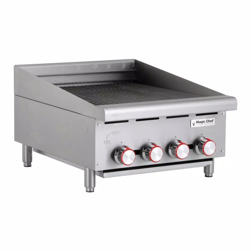 Magic Chef 24 in. Commercial Countertop Radiant Char Broiler, Stainless Steel
