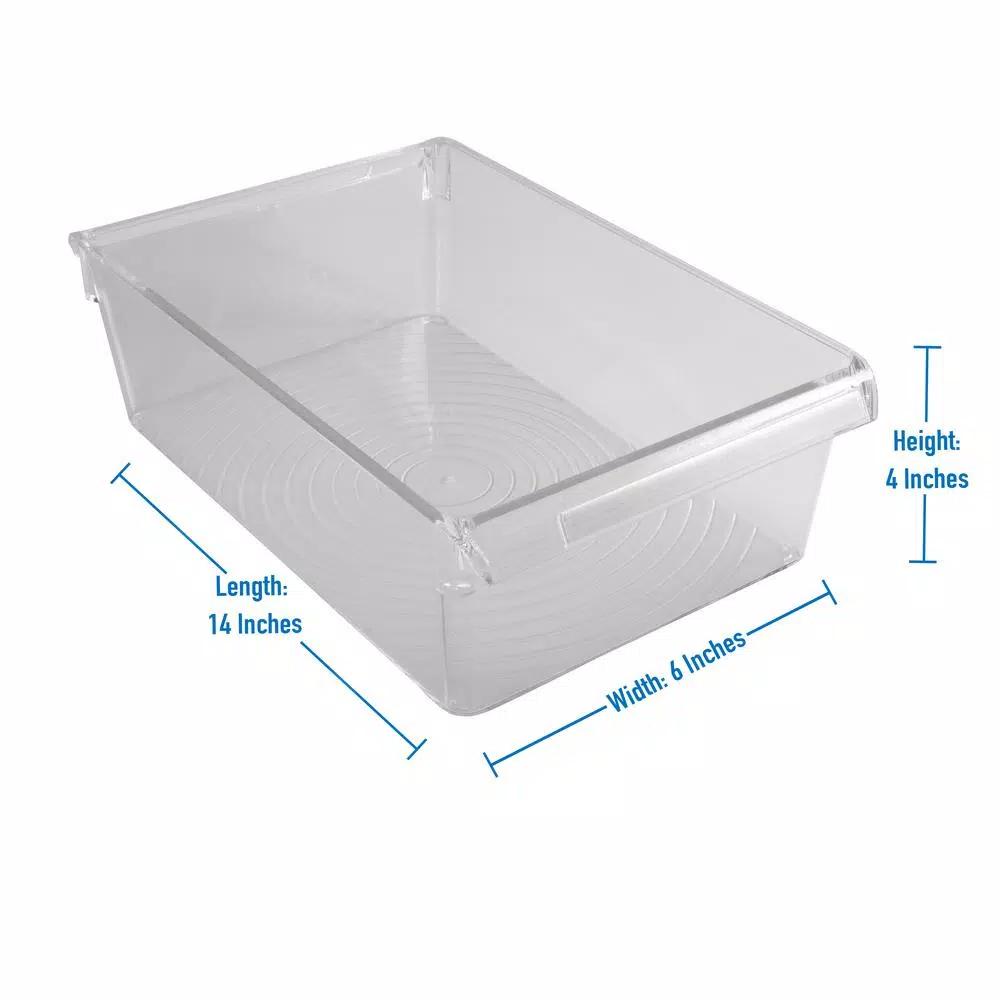 Kitchen Details 2 Pack Slim Refrigerator & Pantry Storage Bins, Airtight Food Containers