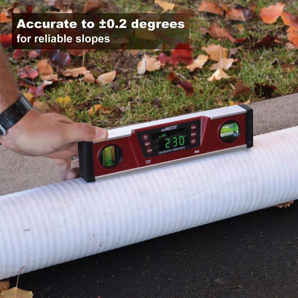 Calculated Industries AccuMASTER Pro 10 in. Digital Torpedo Level with Magnetic V-Groove and LED Display