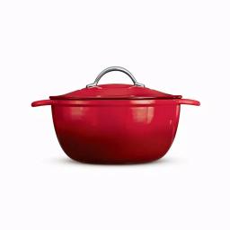 Tramontina Gourmet 6.5 qt. Enameled Cast Iron Round Dutch Oven with Lid, Gradated Red thumbnail 5