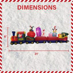 Fraser Hill Farm 6 ft. Santa on Christmas Express Inflatable Holiday Decoration thumbnail 2