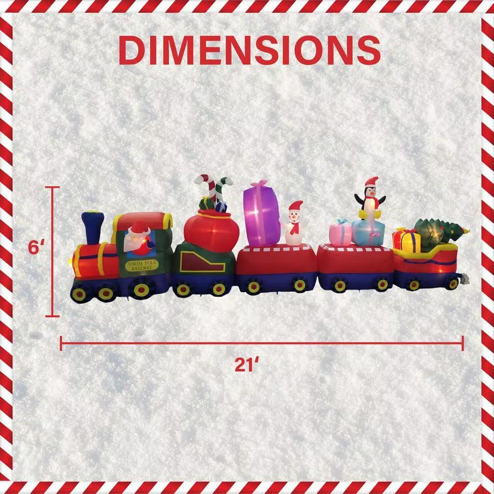 Fraser Hill Farm 6 ft. Santa on Christmas Express Inflatable Holiday Decoration