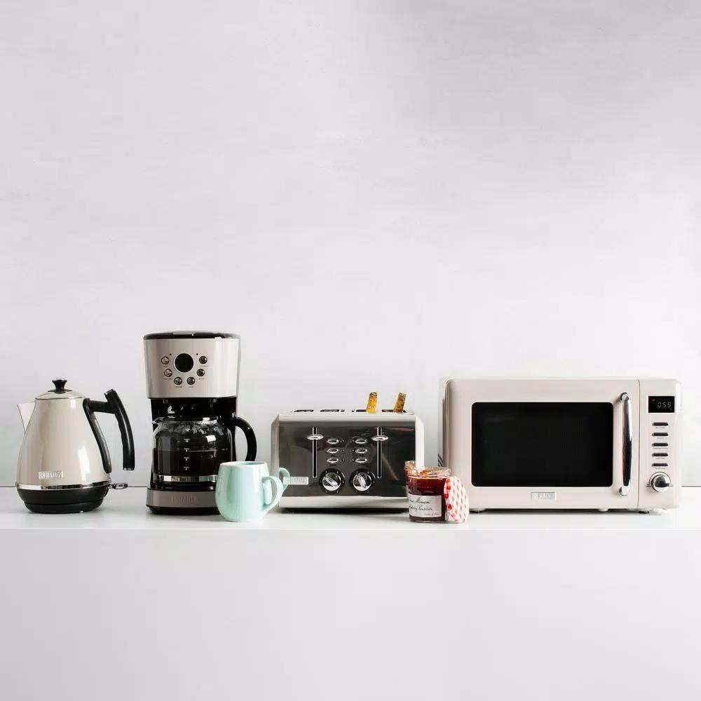 Haden Cotswold 1.7L 7-Cup Stainless Steel Electric Kettle with Auto Shut-Off, Putty Beige