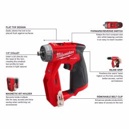 Milwaukee M12 FUEL 12V Brushless 4-in-1 Installation Drill Driver and Oscillating Multi-Tool Set (Tool-Only) thumbnail 4