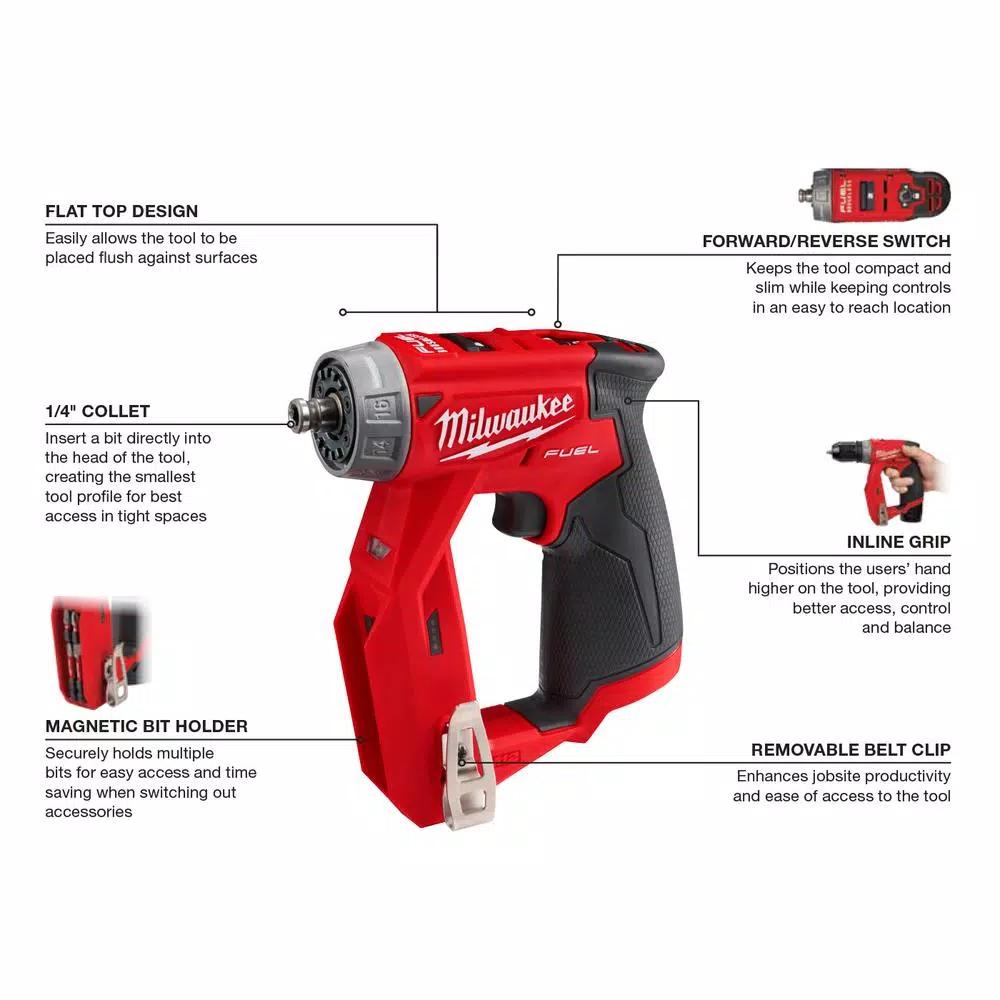 Milwaukee M12 FUEL 12V Brushless 4-in-1 Installation Drill Driver and Oscillating Multi-Tool Set (Tool-Only)