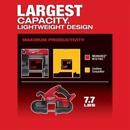 Milwaukee M18 FUEL 18V Brushless Cordless Compact Band Saw Kit with Two 3.0 Ah Batteries thumbnail 5
