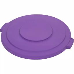 Carlisle Bronco 44 Gallon Purple Round Trash Can Lid, 3-Pack thumbnail 1