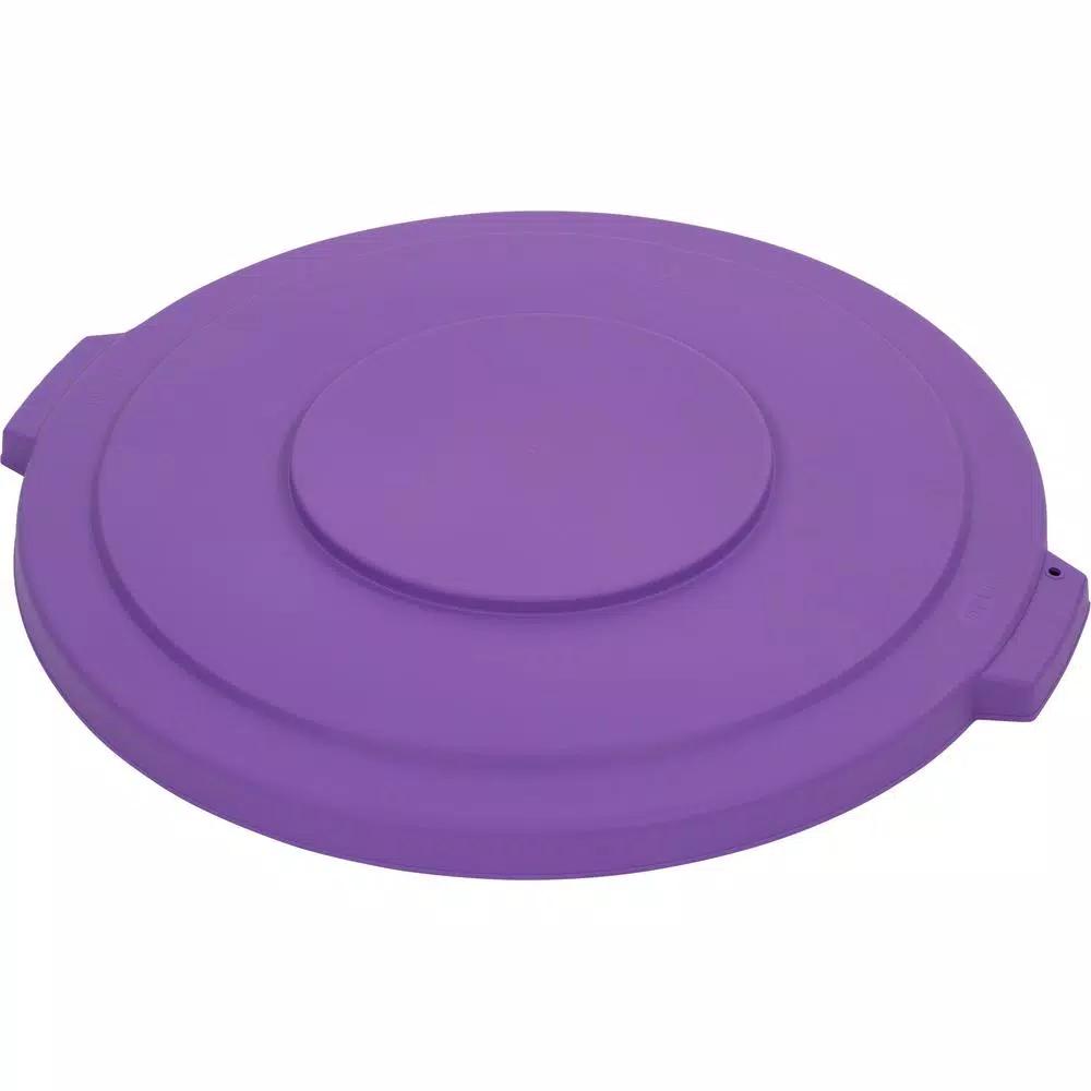 Carlisle Bronco 44 Gallon Purple Round Trash Can Lid, 3-Pack