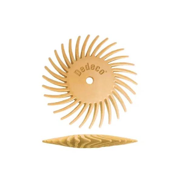 Dedeco Sunburst 7/8 in. Knife-Edge Radial Discs, 1/16 in. Extra-Fine 6 Mic Arbor Rotary Polishing Tool, 48-Pack