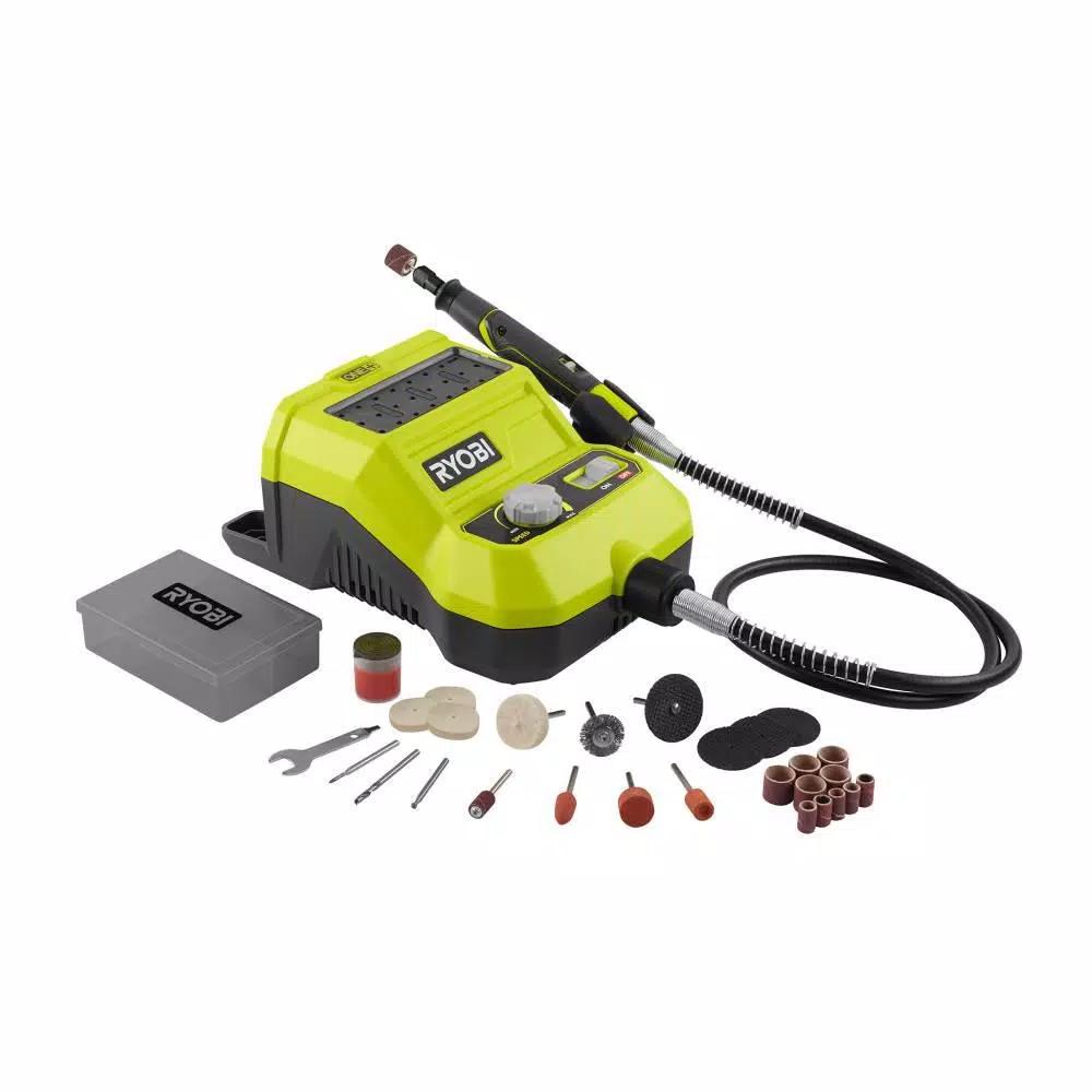 RYOBI 18V ONE+ Cordless Rotary Tool Kit with 1.5 Ah Battery and 33 Accessories