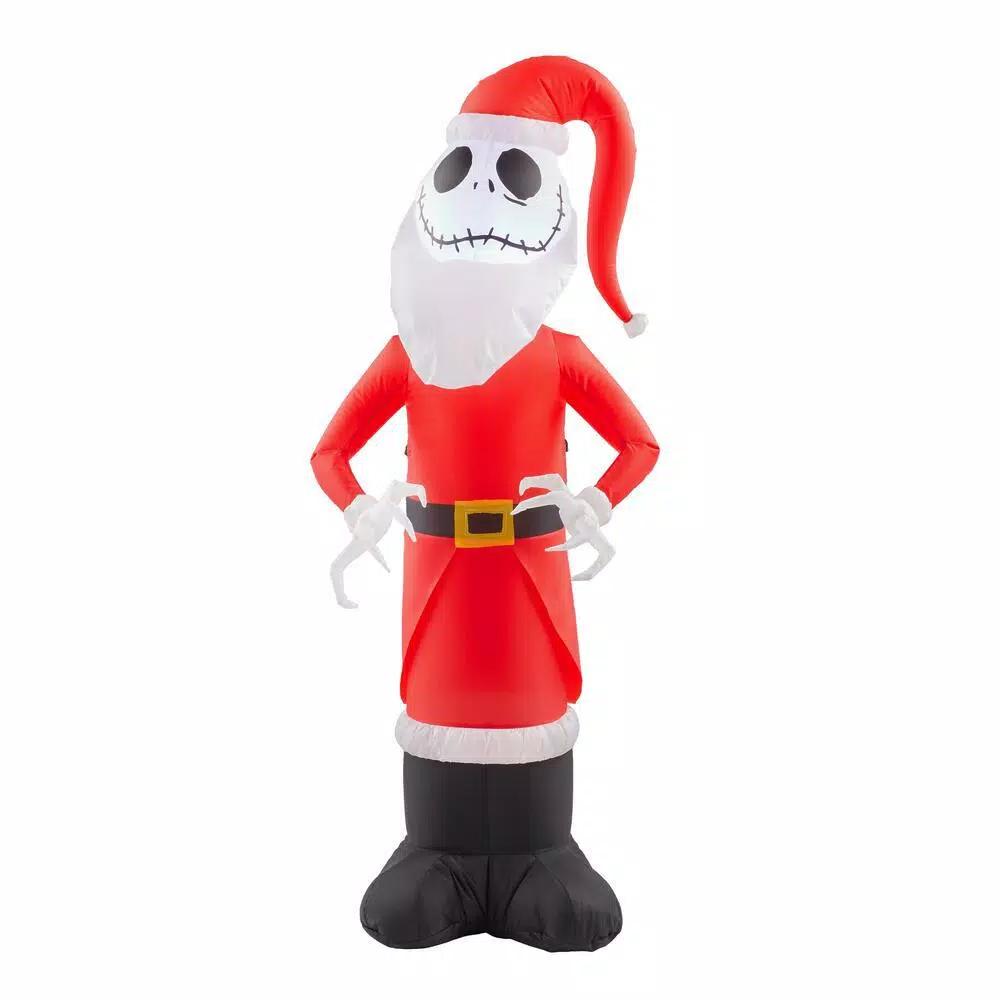 Disney Nightmare Before Christmas 4 ft. Jack Skellington as Santa Inflatable Holiday Decoration