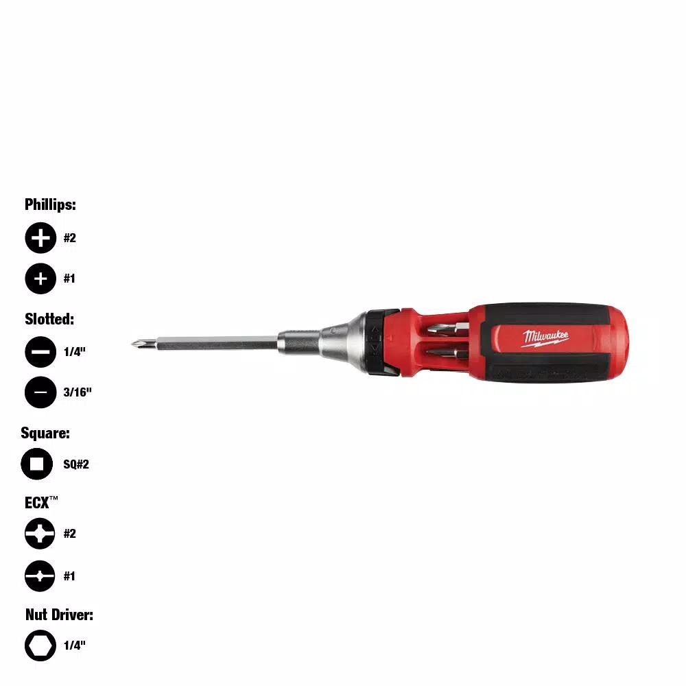 Milwaukee 9-in-1 ECX Drive Ratcheting Multi-Bit Screwdriver Set