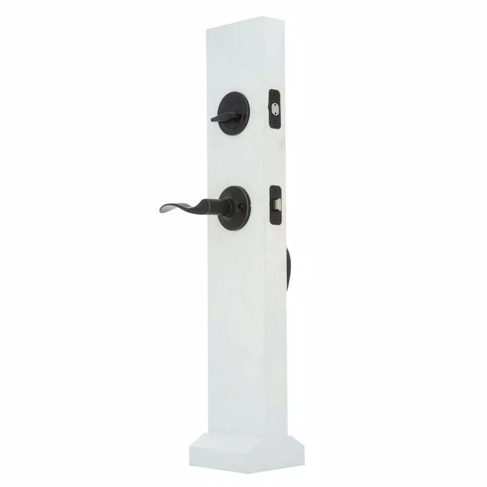 Weslock Premiere Essentials Hillcrest Single Cylinder Oil-Rubbed Bronze Handleset with New Haven Lever