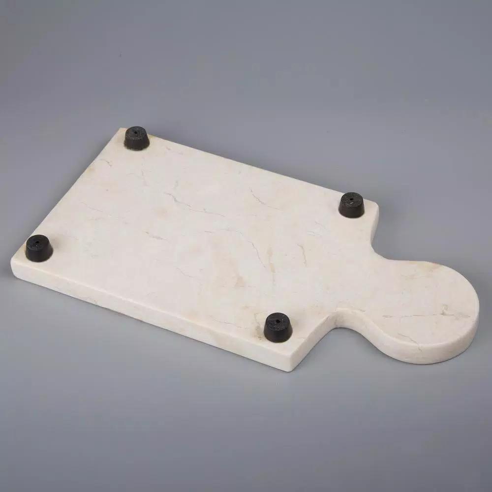 Creative Home 12 x 6 in. Natural Champagne Marble Cheese Board - Beige Octagonal Serving Tray