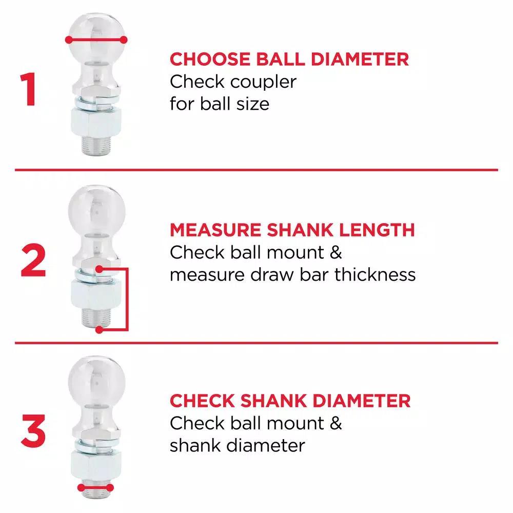 TowSmart 1-7/8 in. Chrome Hitch Ball with Wrench Flats
