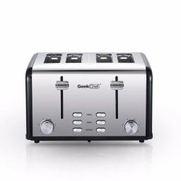 Boyel Living 1650W 4-Slice Wide Slot Toaster with Dual Independent Control Panels, Stainless Steel thumbnail 1