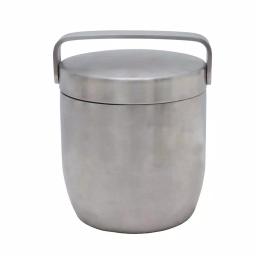 Unbranded Apple 6.75 in. Stainless Steel Ice Bucket with Lid, Matte Finish thumbnail 1