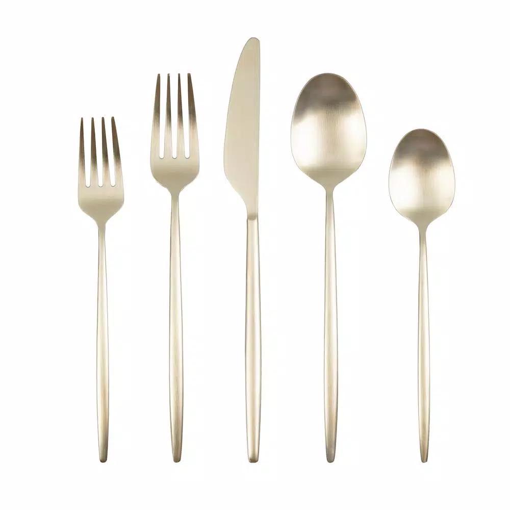 Cambridge Silversmiths Gaze Champagne Satin 20-Piece Flatware Set, Service for 4
