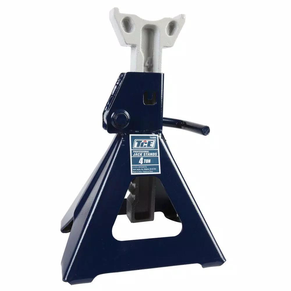 TCE 4-Ton Ratcheting Jack Stands, 8000 lb. Capacity Steel Support Stands (Pair)