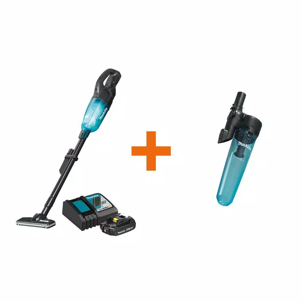 Makita 18V LXT Brushless Cordless Vacuum Kit with 2.0Ah Battery, Rapid Charger & Cyclonic Attachment