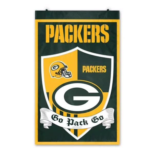 Party Animal, Inc. Green Bay Packers Shield Crest Wall Tapestry - Embroidered Sports Banner