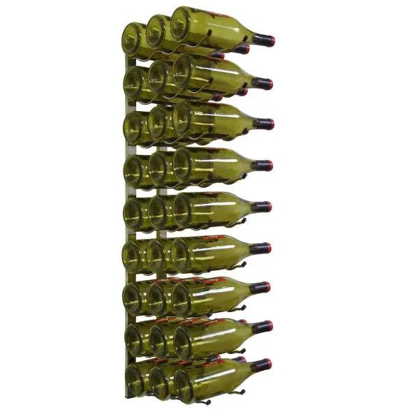 Epicureanist 27-Bottle Metal Wall-Mounted Wine Rack - Nickel Finish