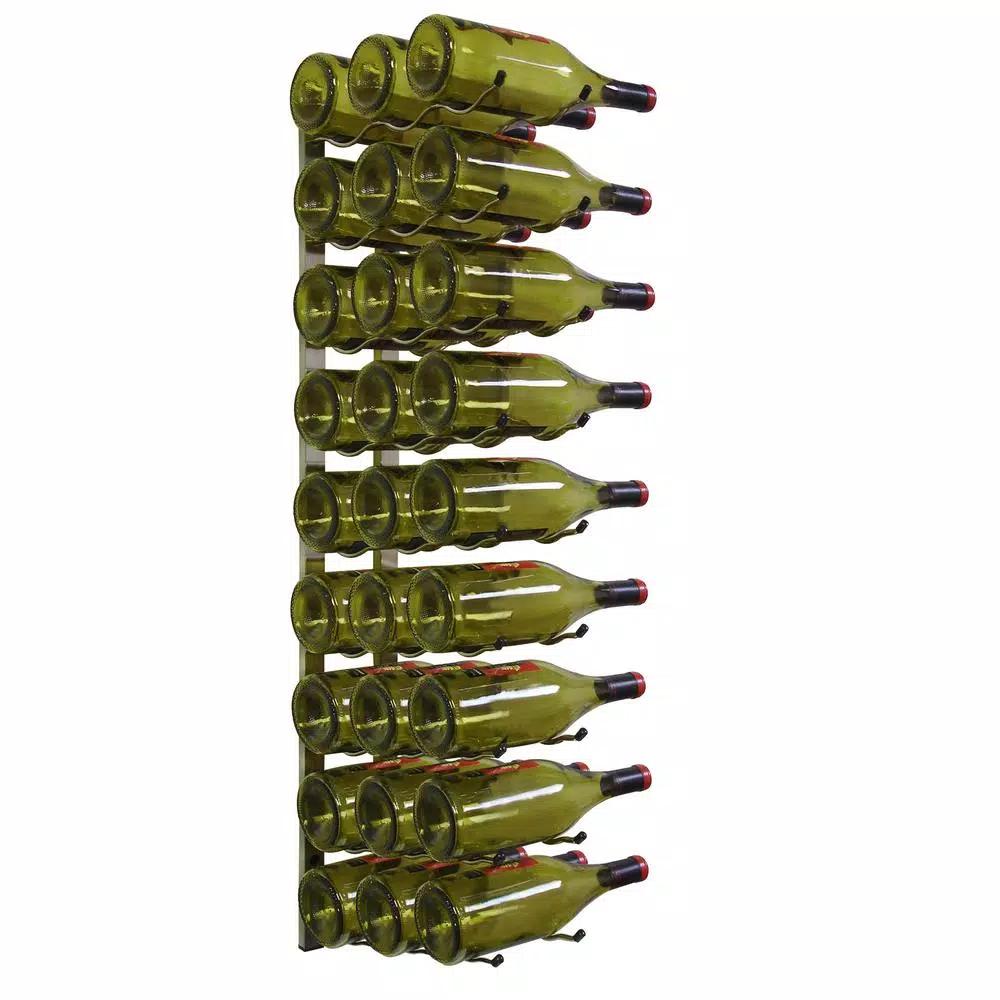Epicureanist 27-Bottle Metal Wall-Mounted Wine Rack - Nickel Finish
