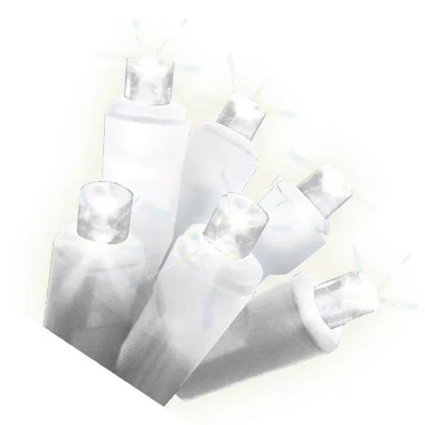 Brite Star 50-Light Warm White Micro Mini Flex-Shape LED String Lights, White Wire