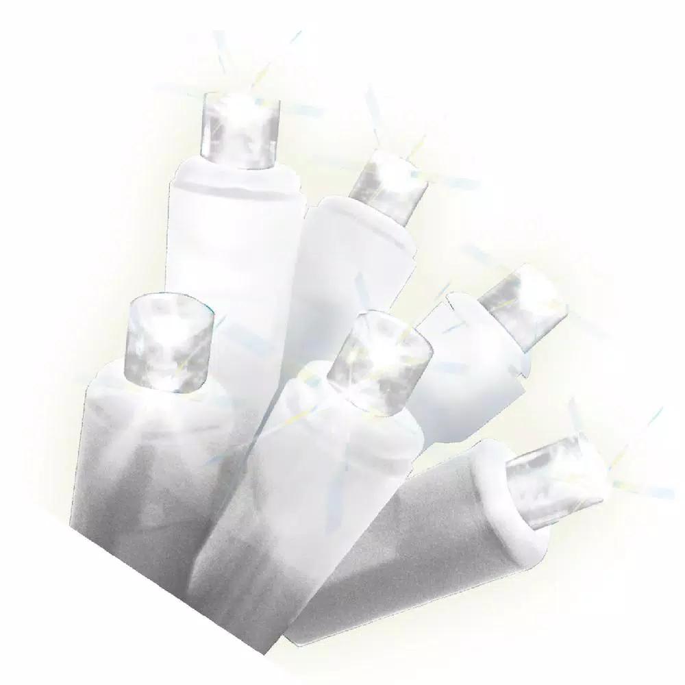 Brite Star 50-Light Warm White Micro Mini Flex-Shape LED String Lights, White Wire