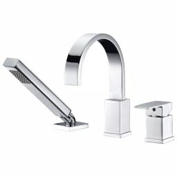 ANZZI Nite Series Single-Handle Deck-Mount Roman Tub Faucet with Handheld Sprayer, Polished Chrome thumbnail 1