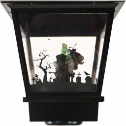 Haunted Hill Farm 71 in. Black Wicked Witch Animated Lamp Post with Spooky Music thumbnail 8