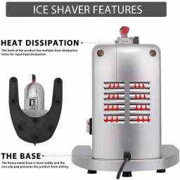 VIVOHOME 11 oz Electric Ice Crusher and Snow Cone Machine, Dual Blades, Silver Stainless Steel thumbnail 2