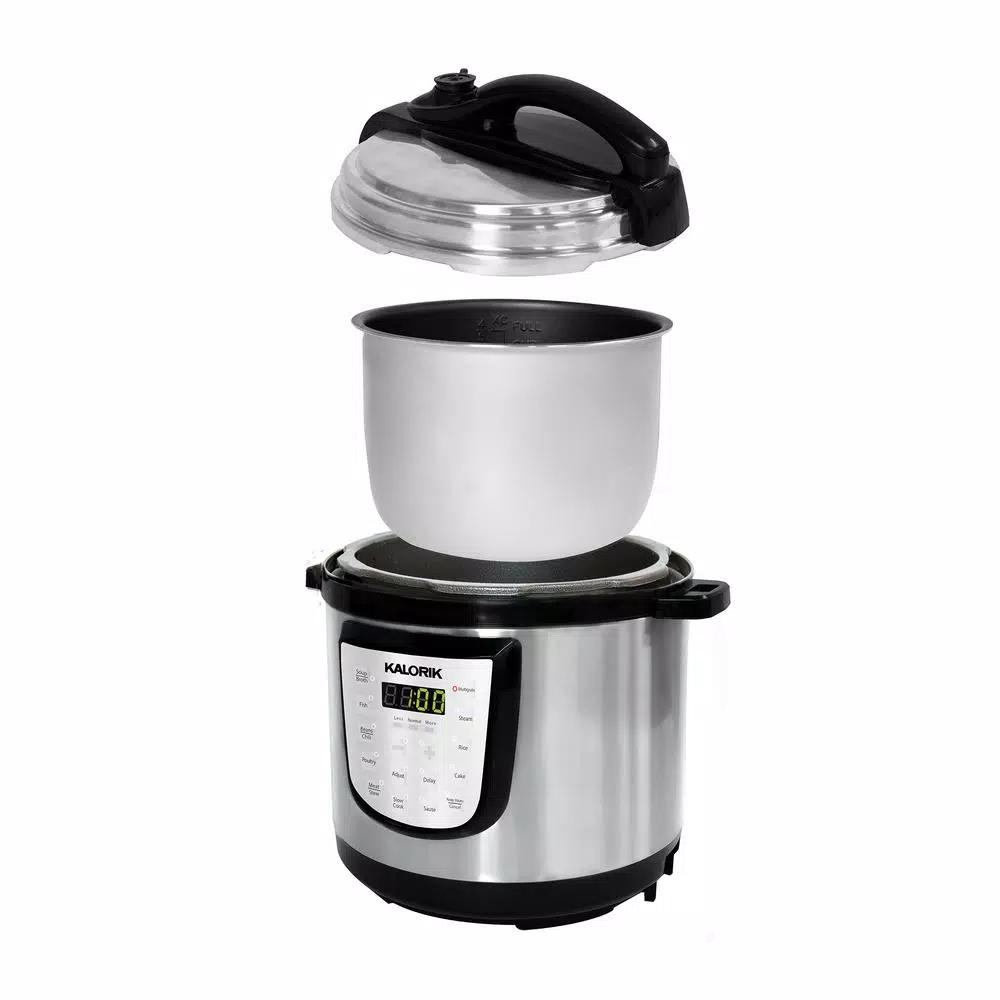 KALORIK 6 Qt. Stainless Steel Digital Multi-Cooker, Electric Pressure Cooker, Slow Cooker, and Rice Cooker