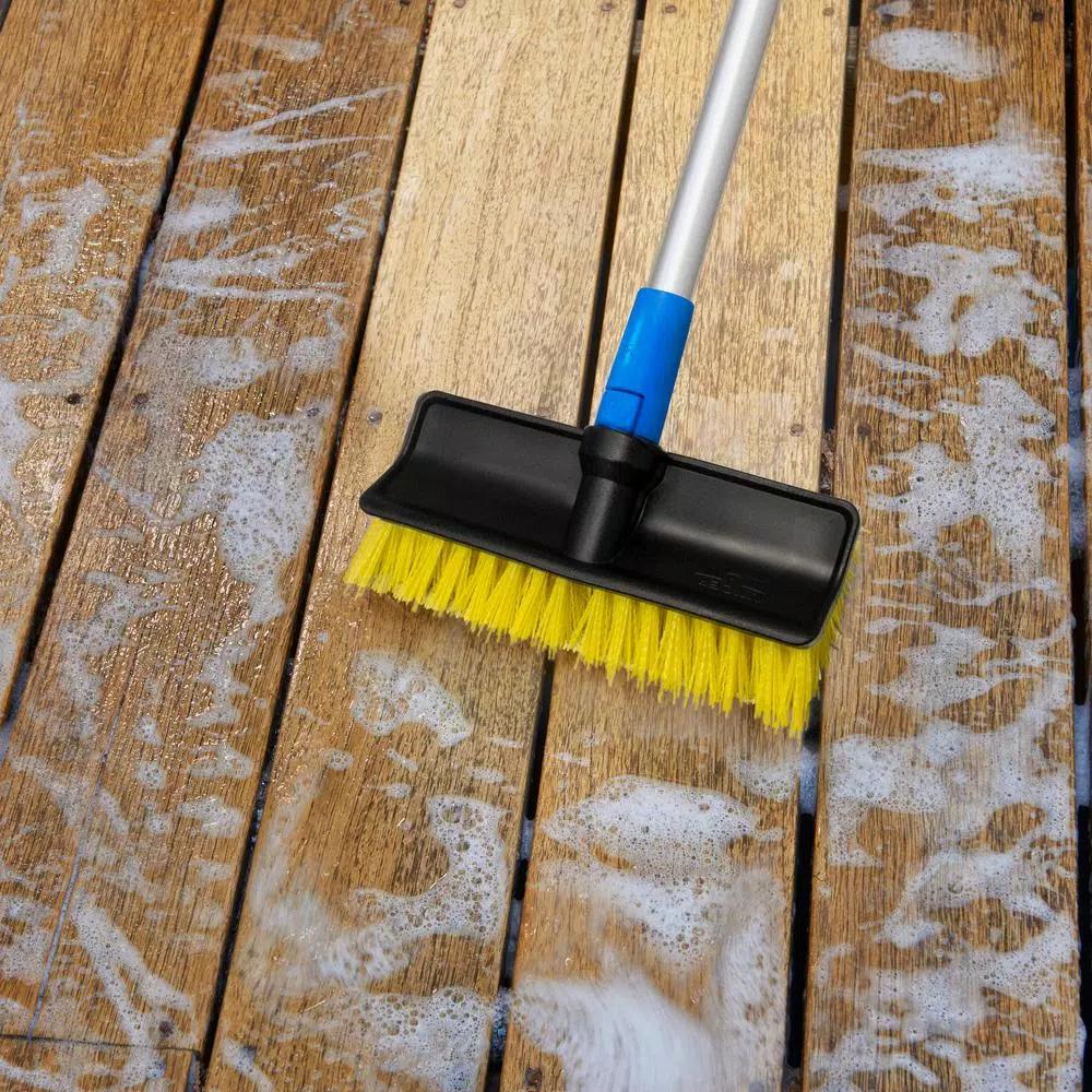 Unger Pro Bi-Level Scrub Brush with Hard Synthetic Bristles for Tile and Grout