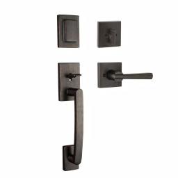 Baldwin Prestige Spyglass Single Cylinder Venetian Bronze Door Handleset with Square Lever thumbnail 5