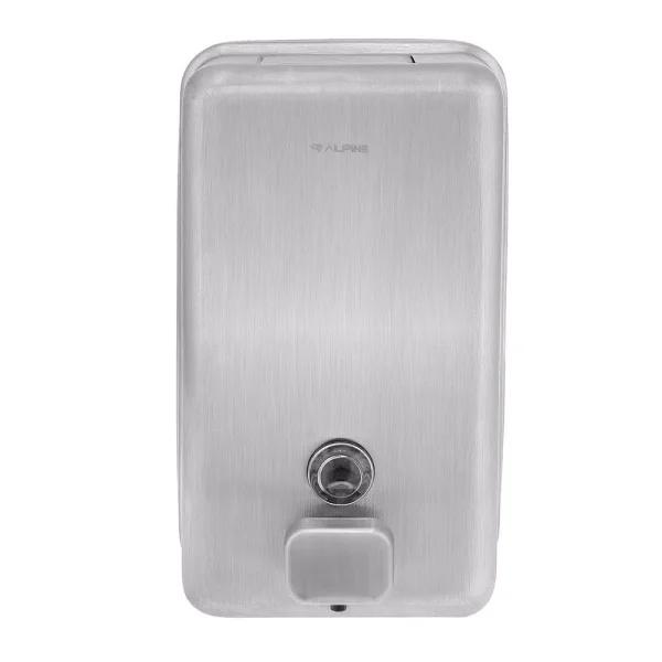 Alpine Industries 1200ml Stainless Steel Manual Liquid Soap Dispenser - Wall Mounted