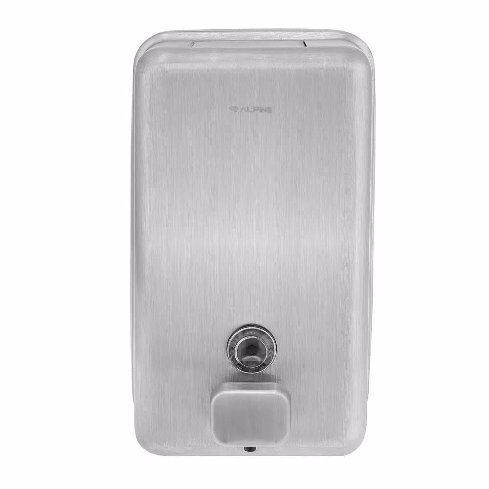 Alpine Industries 1200ml Stainless Steel Manual Liquid Soap Dispenser - Wall Mounted