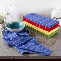 Unbranded 100% Cotton Striped Chevron Weave Kitchen Towels, Set of 8 thumbnail 4