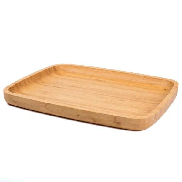 Creative Home Natural Bamboo Rectangular Serving Tray, 11 x 14 inch Coffee Tea & Dessert Platter