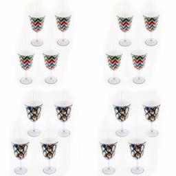 BergHOFF CookNCo 13 oz. Acrylic Wine Glasses, 16-Piece Assorted Pattern Set thumbnail 1