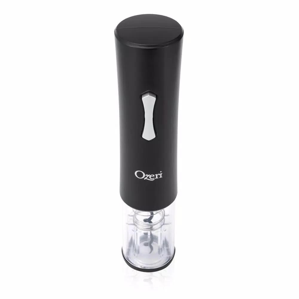 Ozeri Gusto Electric Wine Opener, Cordless Battery Operated Corkscrew with Integrated Foil Cutter
