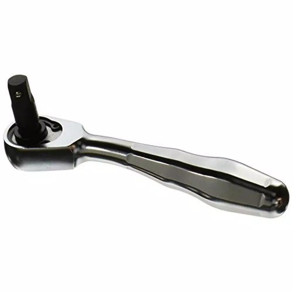 Felo 1/4 in. Mini Hex Ratchet with 1/4 in. Adapter, 60-Tooth Chrome-Vanadium Steel